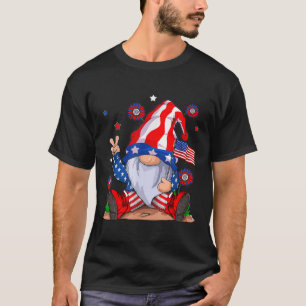 T-shirt Gnomes 4 juillet Patriotique Gnome Funny American