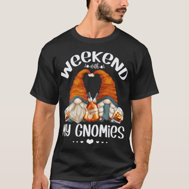 T-shirt Gnomes de fin de semaine drôle Bourbon Lover migno (Devant)