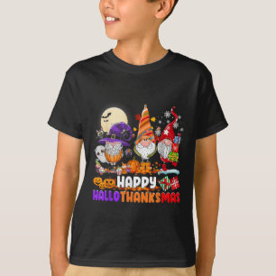 T-shirt Gnomes Halloween Thanksgiving Christmas Happy Hall