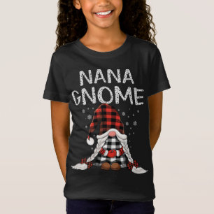 T-Shirt Gnomes mignonnes nana cocher rouge motif plaid Noë