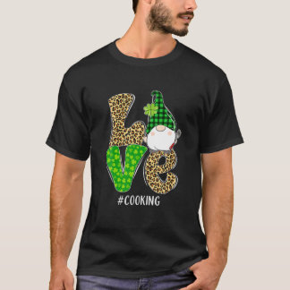 T-shirt Gnomes Patrick's Day Love Cuisine Leopard Plaid Co