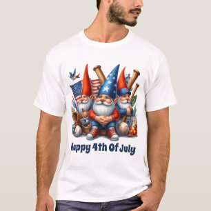 T-shirt gnomes patriotiques cool Baseball 4 juillet