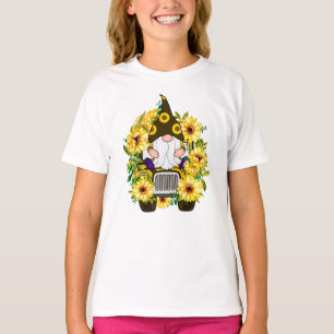 T-shirt Gnomes Sunflower Camion Girl