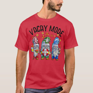 T-shirt Gnomes Vacay Mode Women Summer Vacation Beach Hawa