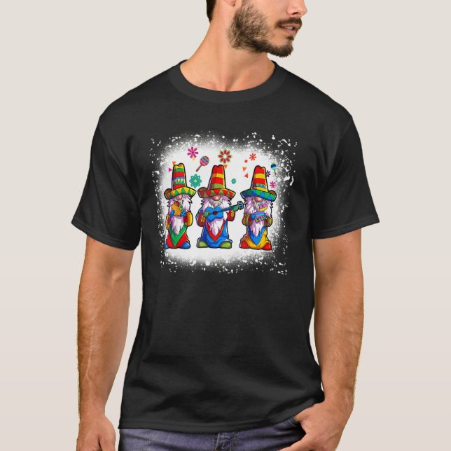T-shirt Gnomies Blanches Mexicains Trois Gnomes Cinco De M (Devant)