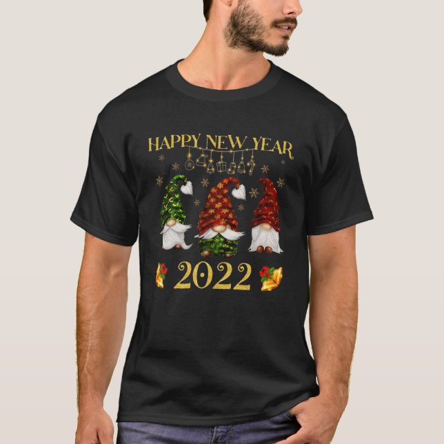 T-shirt Gnomies Noël Joyeux Nouvel An 2022 Drôle (Devant)