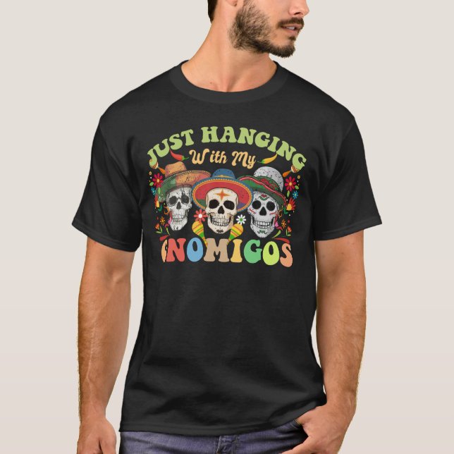 T-shirt Gnomigos Crâne Sombrero Mexicain Cinco De Mayo Idé (Devant)