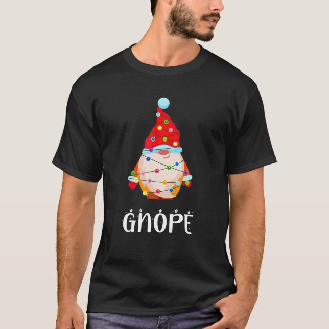 T-shirt Gnope Gnome Funny Christmas Snow Light Party Pajam (Devant)