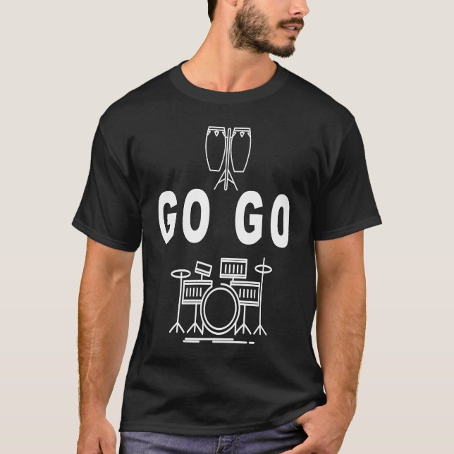 T-shirt Go Go Music Drum set design! Washington DC (Devant)
