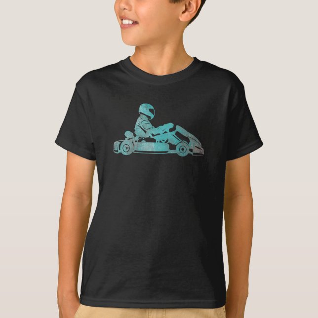 T-shirt Go-kart Kart Racing Driver Karting Retro Gift (Devant)