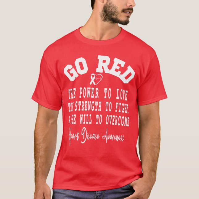 T-shirt Go Red Cote cadeau du mois de sensibilisation aux  (Devant)