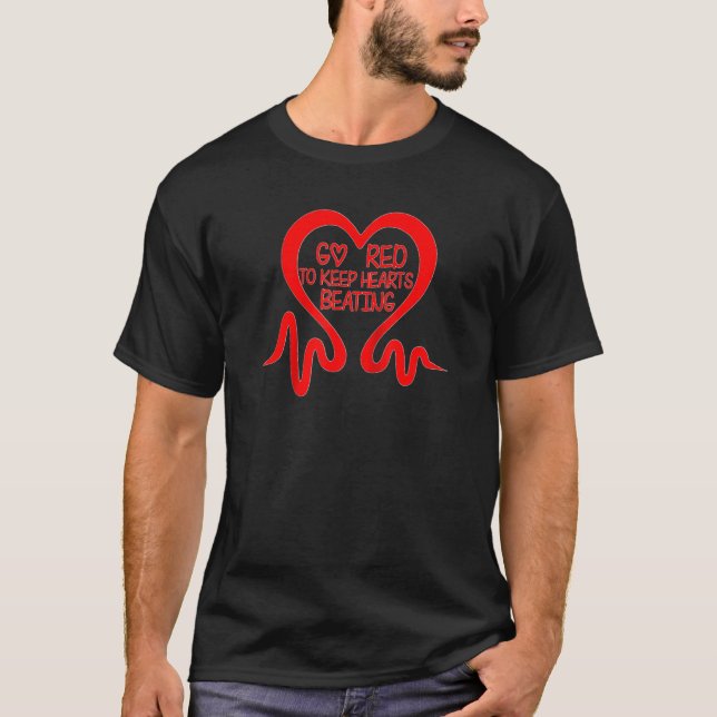 T-shirt Go Red Heart Disease Awareness Month (Devant)
