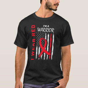 T-shirt Go Red Heart Disease Warrier USA Drapeau Hommes Fe