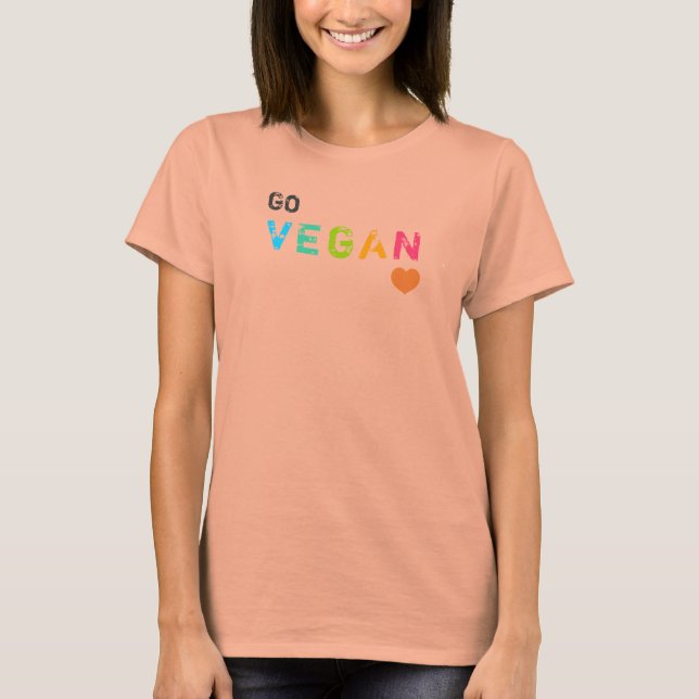 T-shirt GO vegan - blanc - Customisé (Devant)