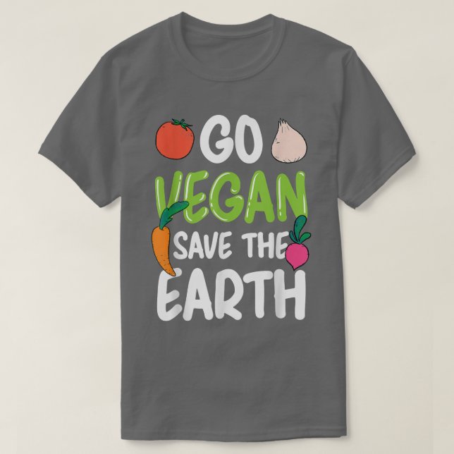 T-shirt Go Vegan Sauvez La Planète Veganisme Vie Vie Drôle (Design devant)