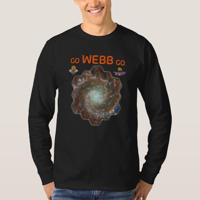T-shirt GO WEBB GO Webb Space Telescope Phantom Galaxy M74 (Devant)