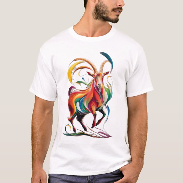 T-shirt Goat Beautiful art  (Devant)