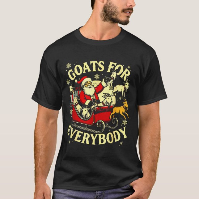 T-shirt Goats For Everybody Santa Funny Christmas Goat Mom (Devant)