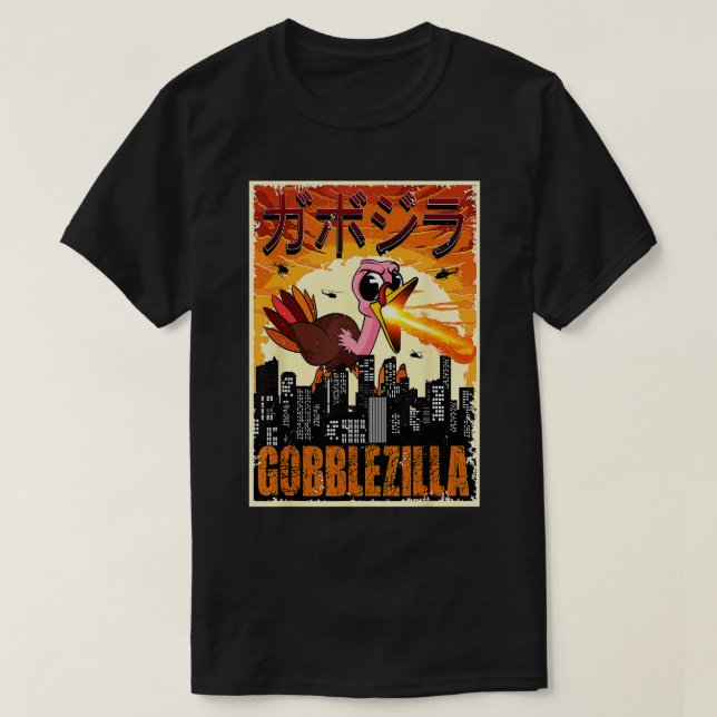 T-shirt Gobblezilla Turquie Thanksgiving (Design devant)
