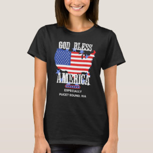 T-shirt God Bless America en particulier Puget Sound WA Ét