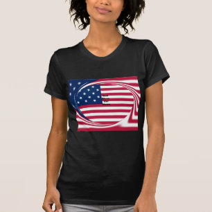 T-shirt God Bless Our Home : USA Flag Swirl Art