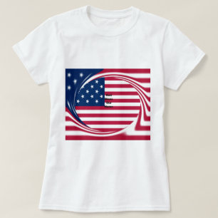 T-shirt God Bless Our Home : USA Flag Swirl Art
