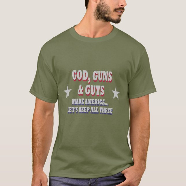 T-shirt God Guns & Guts (Devant)