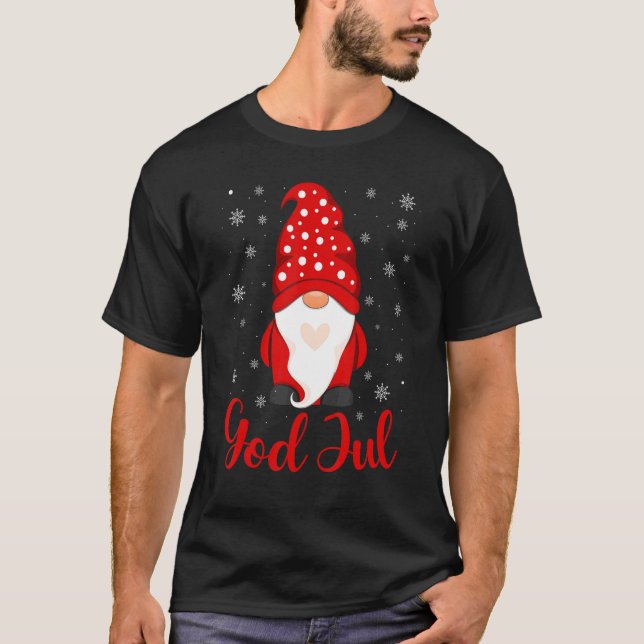T-shirt God Jul Norwegian Gnome Merry Christmas Apparel (Devant)
