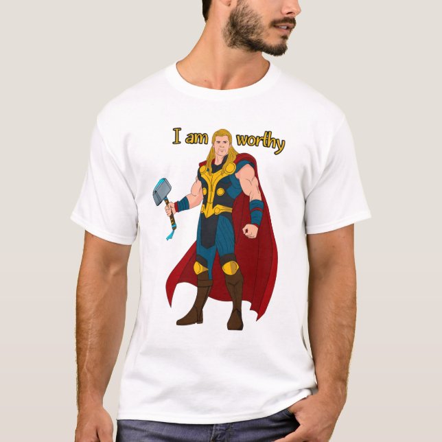 T-shirt God of Thunder Power Design with Lightning Bolt (Devant)