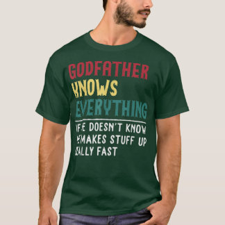 T-shirt Godfather Know Everything Fête des pères pour drôl