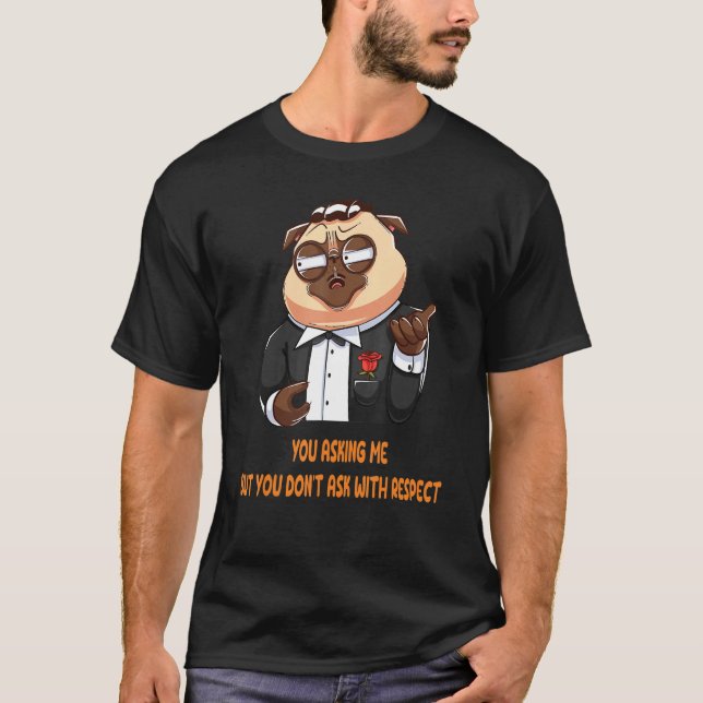 T-shirt Godfather pug dog (Devant)