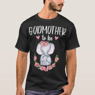 T-shirt Godmère à être éléphant Baby shower Floral _1