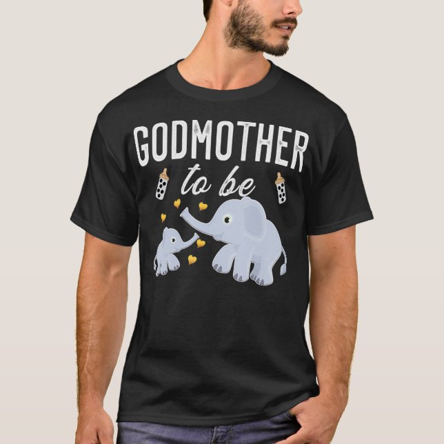 T-shirt Godmère à être éléphant Baby shower mignonne _1 (Devant)