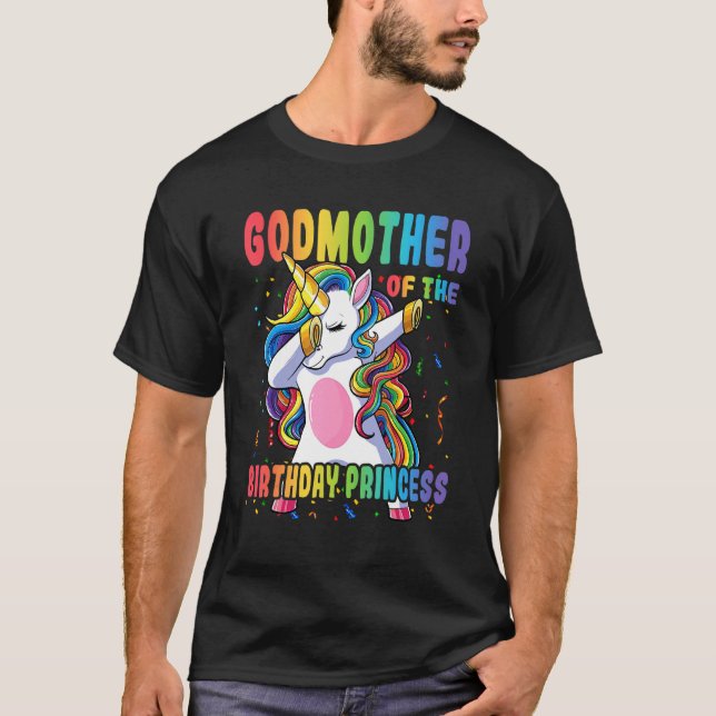 T-shirt Godmère De La Princesse D'Anniversaire Dabbing Uni (Devant)