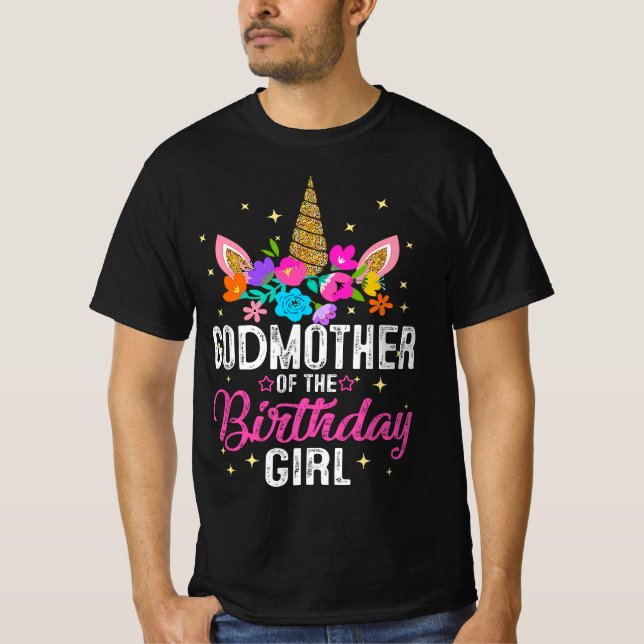 T-shirt Godmère De L'Anniversaire Fille Mère Cadeau Unicor (Devant)