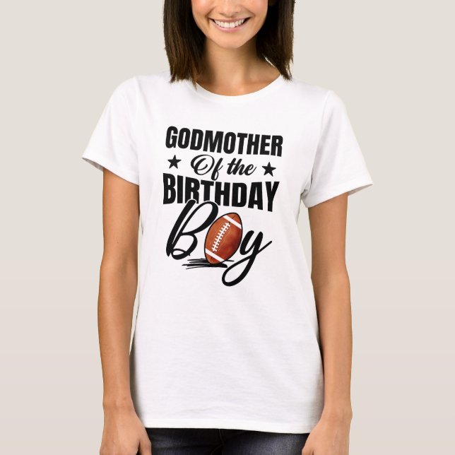 T-shirt Godmère De L'Anniversaire Garçon Football 1er Anni (Devant)