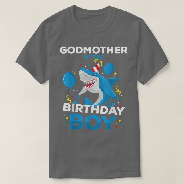 T-shirt Godmère de l'Anniversaire Garçon Requin Ocean Matc (Design devant)