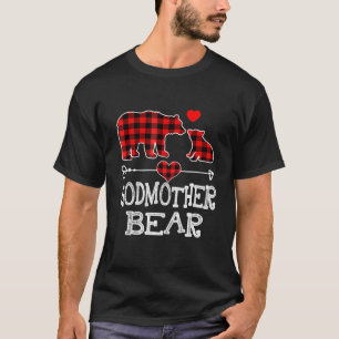 T-shirt Godmère Ours Pajama de Noël Rouge Plaid Buffalo