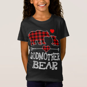 T-Shirt Godmère Ours Pajama de Noël Rouge Plaid Buffalo