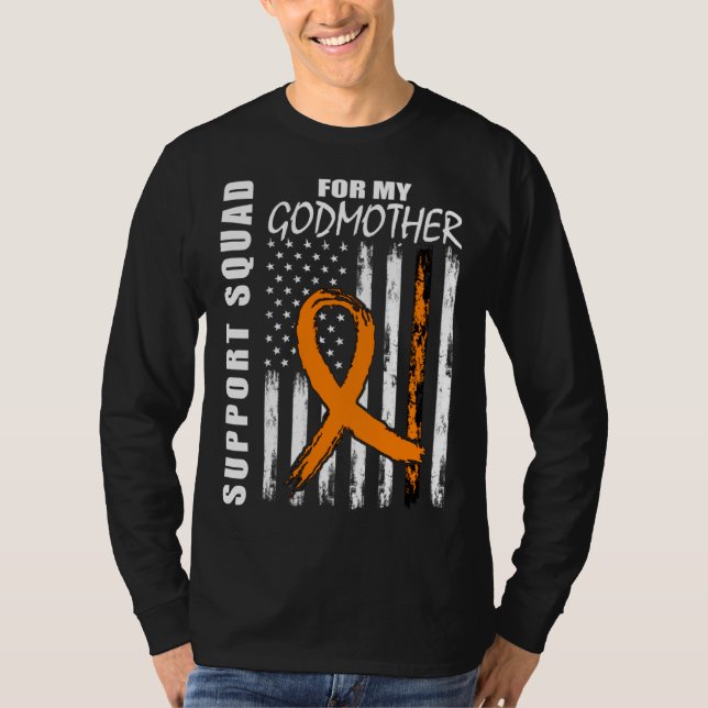 T-shirt Godmother Support Squad Leukemia Awareness USA Fla (Devant)