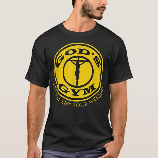 T-shirt GODS GYM RELIGION T SHIRT Christ Jesus Church Tee  (Devant)