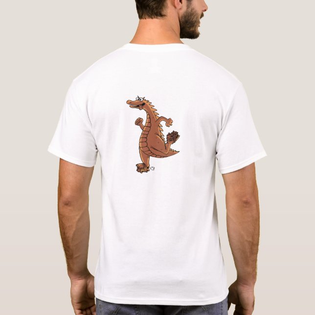 T-shirt godzilla design boho (Dos)