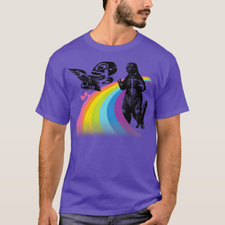 T-SHIRT GODZILLAMOTHRA BFF RAINBOW