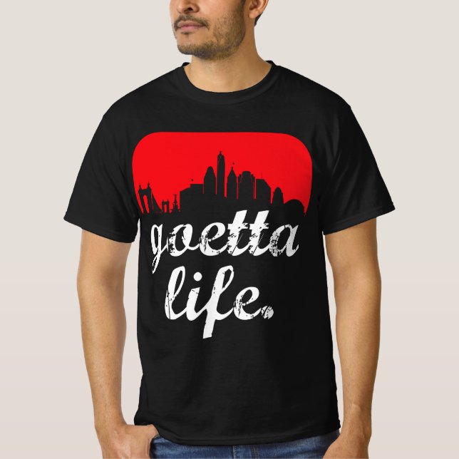 T-shirt Goetta Life Cincinnati Skyline Funny Cincinnati Fo (Devant)