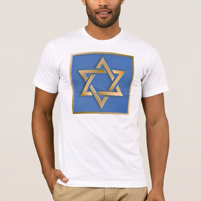 T-shirt Gold Blue Star de David Art Panel (Devant)