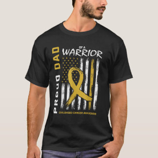 T-shirt Gold Fiers Papa Enfance Cancer Sensibilisation Hom