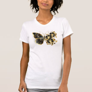 T-shirt Gold flower Butterfly with Black Orchid
