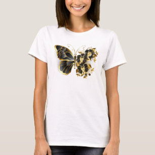 T-shirt Gold flower Butterfly with Black Orchid
