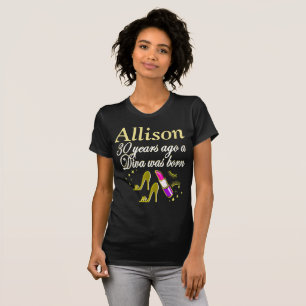 T-SHIRT GOLD GLITZY PERSONNALISÉ 30E ANNIVERSAIRE T SHIRT
