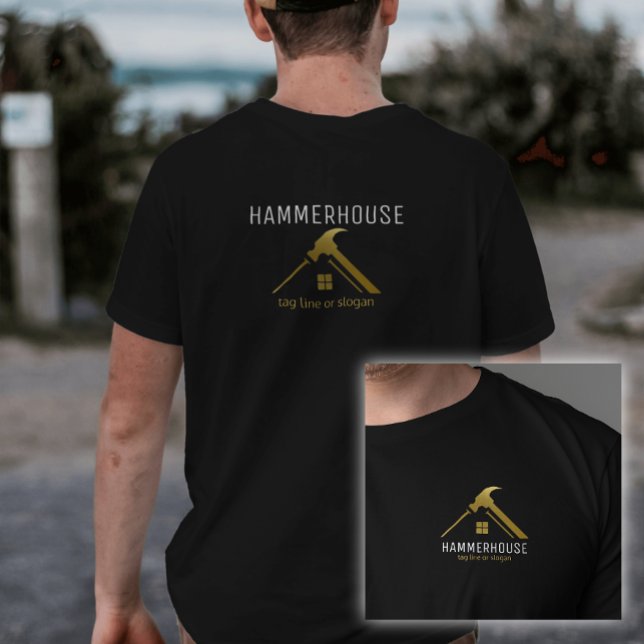 T-shirt Gold Home Builders Personnel de construction Noir (Créateur téléchargé)